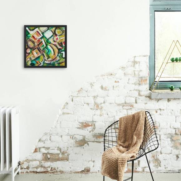 Original Abstract Painting Artwork Mixed Media Acrylic Charcoal Canvas - Picture 2 of 7